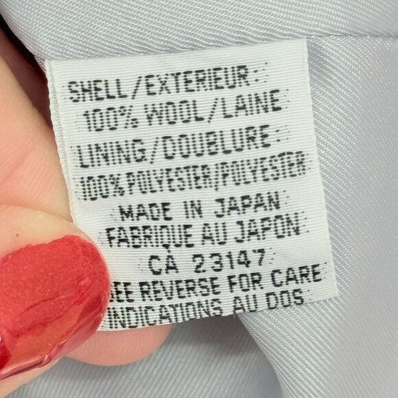 Talbots Wool Safari Utility Jacket Blazer Size 14 Light Blue Japan Vtg Career - Picture 7 of 15